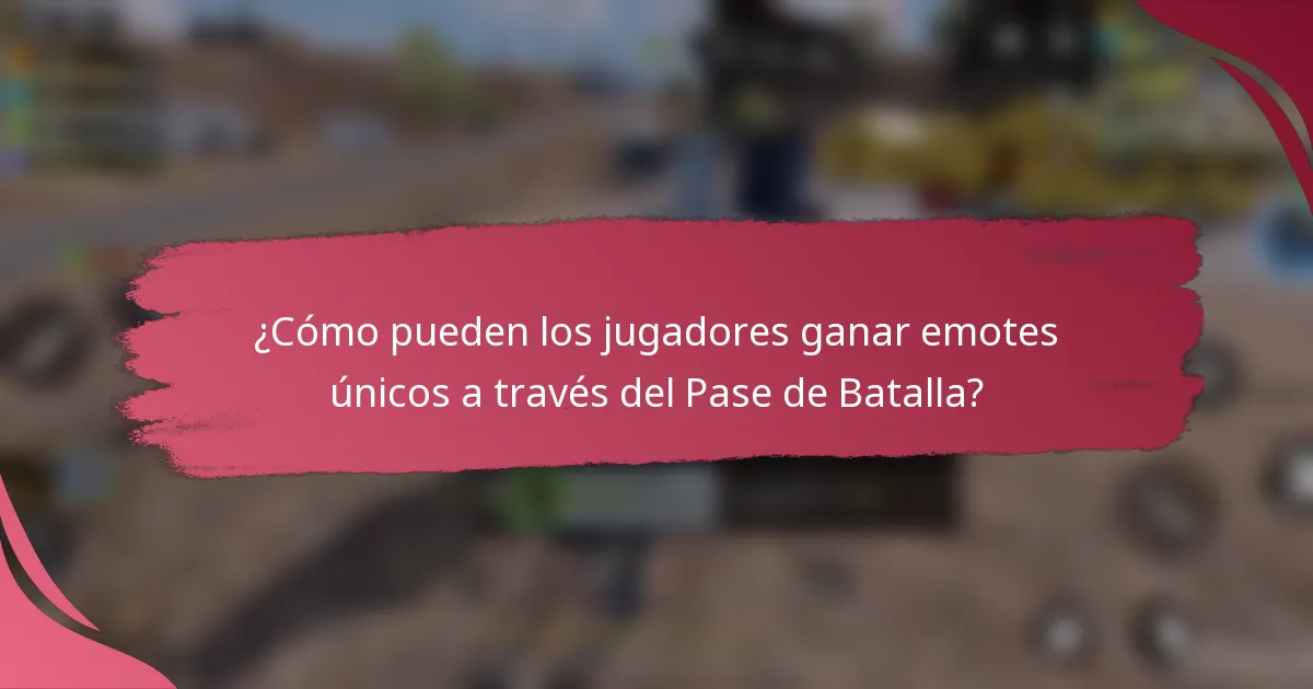 ¿Cómo pueden los jugadores ganar emotes únicos a través del Pase de Batalla?
