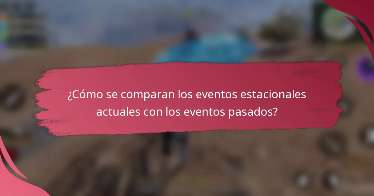 ¿Cómo se comparan los eventos estacionales actuales con los eventos pasados?